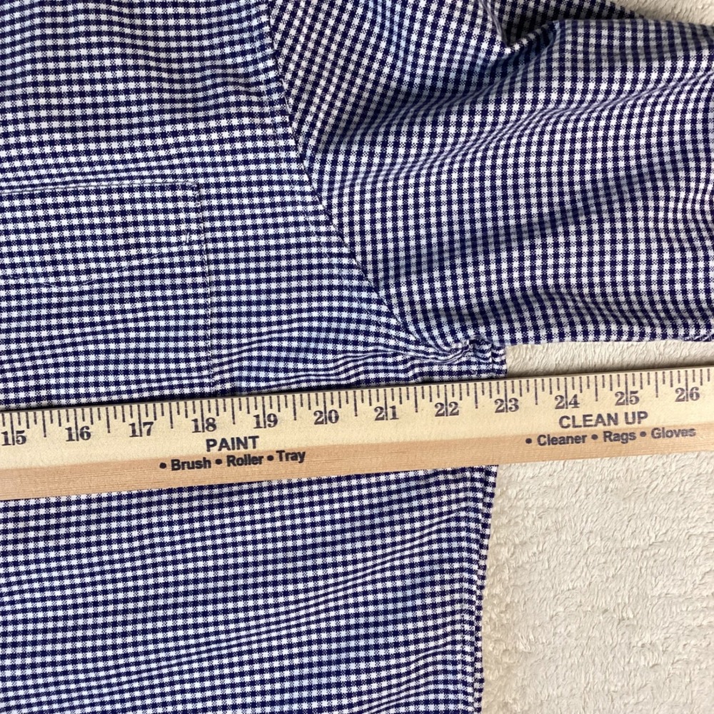 Cremieux Classics Mens Slim Fit Gingham Button Down Shirt Navy Blue White Large - Picture 8 of 8